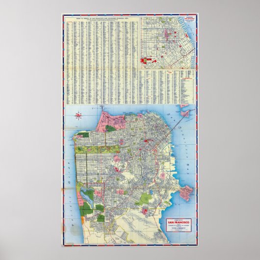 San Francisco Street Map Poster (Voorkant)