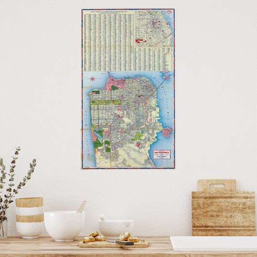 San Francisco Street Map Poster (Keuken)