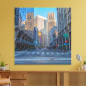 San Francisco Street Uitzicht bij avond Canvas Afdruk (Insitu (Woonkamer))