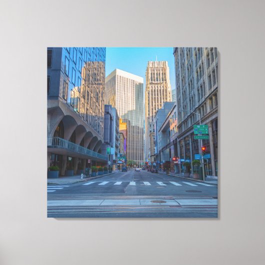 San Francisco Street Uitzicht bij avond Canvas Afdruk (Voorkant)