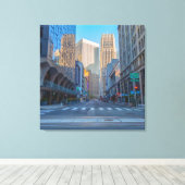 San Francisco Street Uitzicht bij avond Canvas Afdruk (Insitu (Houten vloer))