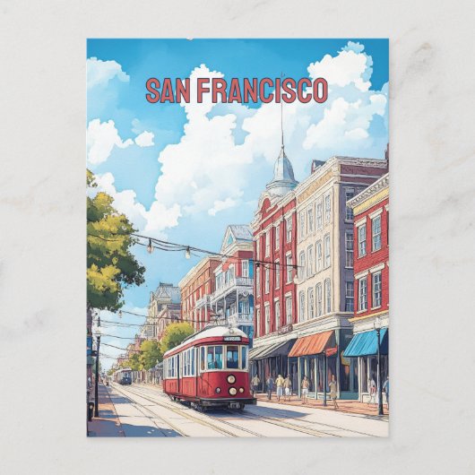 San Francisco Streetcar Briefkaart (Voorkant)