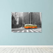 San Francisco Streetcar in kleur Canvas Afdruk (Insitu (Houten vloer))