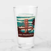 San Francisco  Style Golden Gate Bridge Glas (Achterkant)