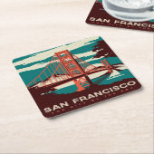 San Francisco  Style Golden Gate Bridge Kartonnen Onderzetters (Schuin)