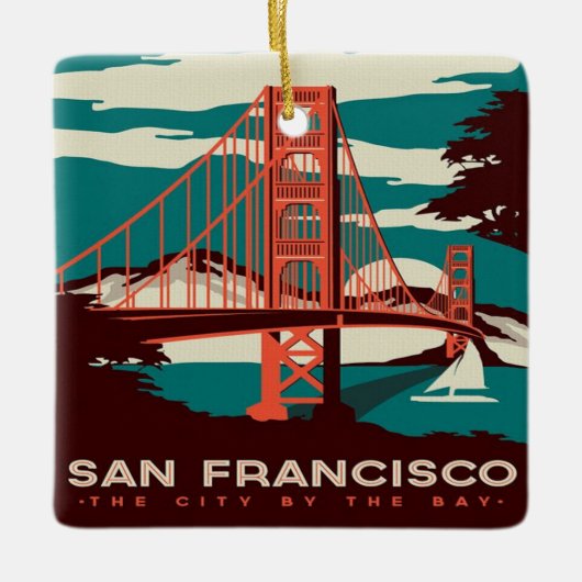 San Francisco  Style Golden Gate Bridge Keramisch Ornament (Voorkant)