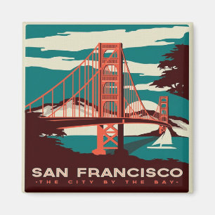 San Francisco  Style Golden Gate Bridge Magneet
