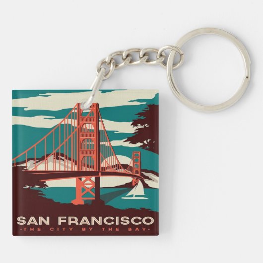 San Francisco  Style Golden Gate Bridge Sleutelhanger (Achterkant)