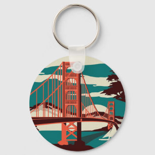 San Francisco  Style Golden Gate Bridge Sleutelhanger