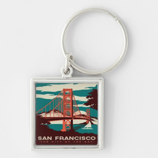 San Francisco  Style Golden Gate Bridge Sleutelhanger (Voorkant)