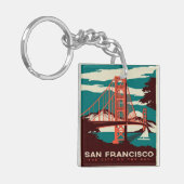 San Francisco  Style Golden Gate Bridge Sleutelhanger (Voorkant Links)