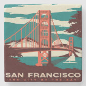 San Francisco  Style Golden Gate Bridge Stenen Onderzetter (Voorkant)