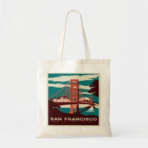 San Francisco  Style Golden Gate Bridge Tote Bag