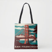 San Francisco  Style Golden Gate Bridge Tote Bag (Voorkant)