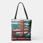 San Francisco  Style Golden Gate Bridge Tote Bag (Achterkant)