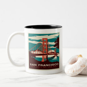San Francisco  Style Golden Gate Tweekleurige Koffiemok