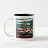 San Francisco  Style Golden Gate Tweekleurige Koffiemok (Links)