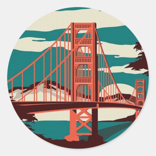 San Francisco Style Ronde Sticker (Voorkant)