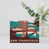 san Francisco  Style Trolley retro toerist Briefkaart (Staand voorkant)