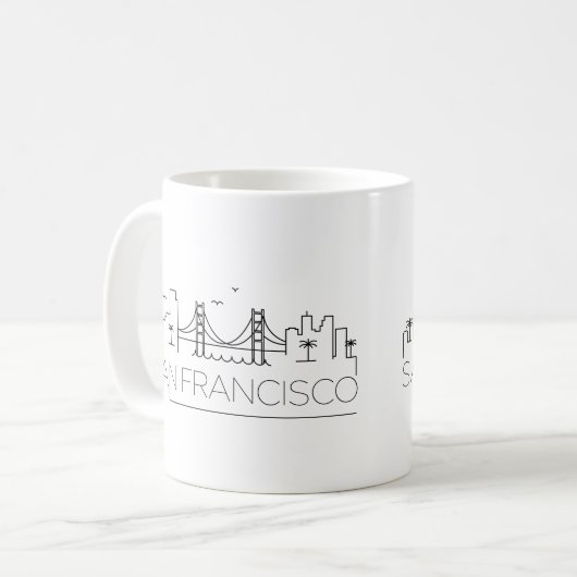 San Francisco Stylized Skyline Koffiemok (Voorkant links)
