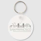 San Francisco Stylized Skyline Sleutelhanger (Voorkant)