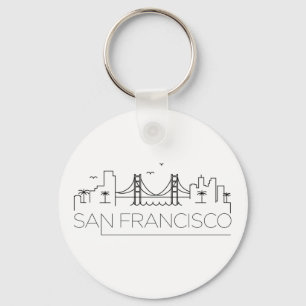 San Francisco Stylized Skyline Sleutelhanger