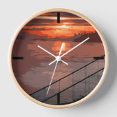 San Francisco Sunrise Retro Large Clock (Voorkant)