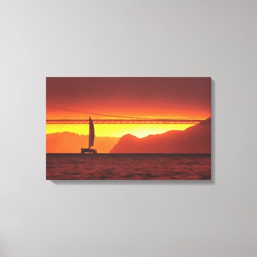 San Francisco Sunset 1124 Art Canvas Afdruk (Voorkant)