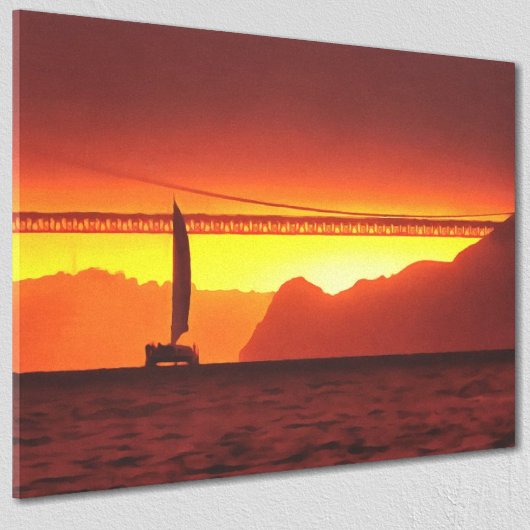 San Francisco Sunset 1124 Art Canvas Afdruk