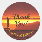 San Francisco Sunset bedankt 1124 Ronde Sticker (Voorkant)