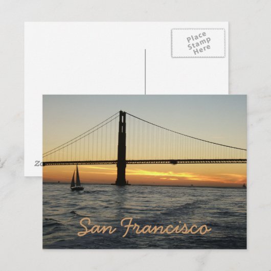 San Francisco Sunset Briefkaart (Voorkant / Achterkant)