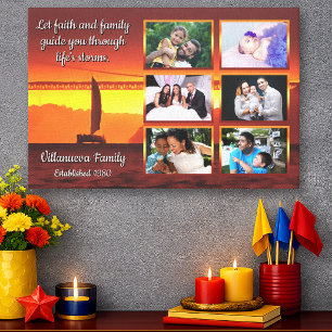 San Francisco Sunset Familie Foto Collage 1124 Kun Canvas Afdruk