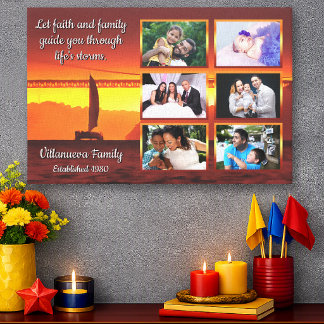 San Francisco Sunset Familie Foto Collage 1124 Kun Canvas Afdruk