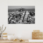 San Francisco Telegraph Hill - Zwart-witte foto Poster (Keuken)