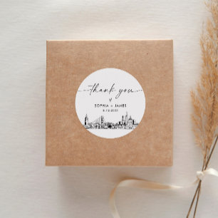 San Francisco Thank You Favor 3" (vel van 6) Ronde Sticker