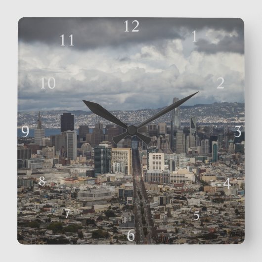 San Francisco Time Vierkante Klok (Voorkant)