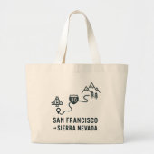 San Francisco to Sierra Nevada Route Design Grote Tote Bag (Voorkant)