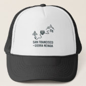 San Francisco to Sierra Nevada Route Design Trucker Pet (Voorkant)