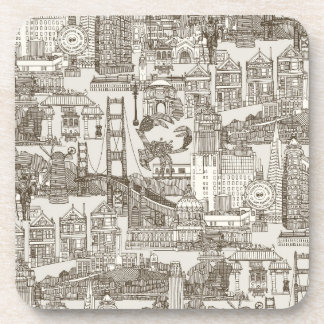 San Francisco toile thee bruin sterke wit Bier Onderzetter