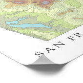 San Francisco Topo Map - White - 12x12 Poster (Hoek)