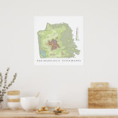 San Francisco Topo Map - White 24x24 Poster (Keuken)