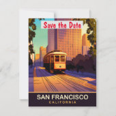 San Francisco Tram, Californië, Reisansichtkaart,  Save The Date (Voorkant)