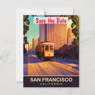 San Francisco Tram, Californië, Reisansichtkaart,  Save The Date