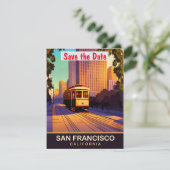 San Francisco Tram, Californië, Reisansichtkaart,  Save The Date (Staand voorkant)