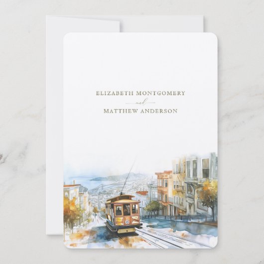 San Francisco Tramway Avontuur Save-the-Date Kaart (Achterkant)