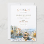 San Francisco Tramway Avontuur Save-the-Date Kaart (Voorkant)