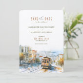 San Francisco Tramway Avontuur Save-the-Date Kaart (Staand voorkant)