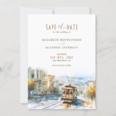 San Francisco Tramway Avontuur Save-the-Date Kaart (Voorkant)