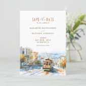 San Francisco Tramway Avontuur Save-the-Date Kaart (Staand voorkant)