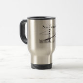 San Francisco Travel Mug, Golden Gate Bridge Reisbeker (Voorkant links)
